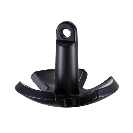 River Anchor - 12LBS Boat Anchor, Cast Iron Black Vinyl-Coated with Shackle for Boats Up To 10ft