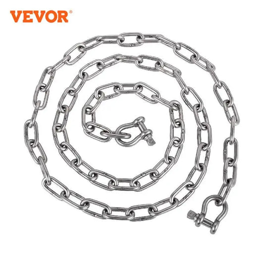 20' x 5/16" Marine Grade Stainless Steel Anchor Chain with 3/8" Bow Shackles